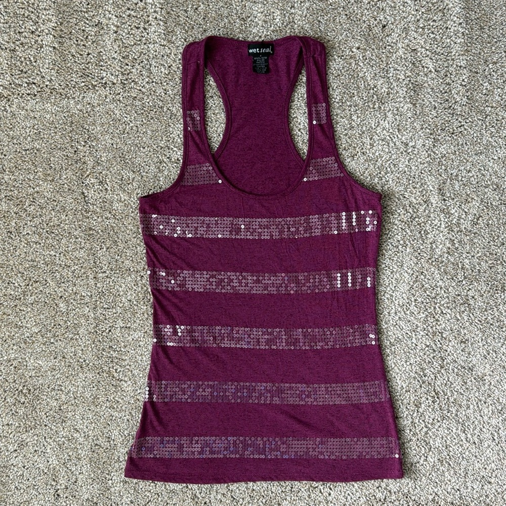 Wet Seal Sequin Racerback Tank